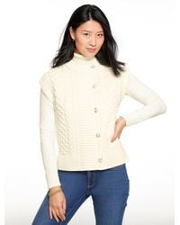 Talbots - Cable Knit Sweater Vest - Lyst