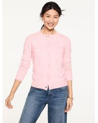Talbots - Embroidered Crewneck Cardigan Sweater - Lyst