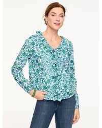 Talbots - Pintuck Ruffle Top - Lyst