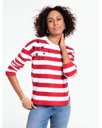 Talbots - Embroidered French Terry Sweatshirt - Lyst
