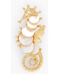 Talbots - Mother-of-pearl Seahorse Brooch - Lyst