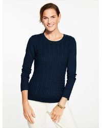 Talbots - Cable Knit Crewneck Sweater - Lyst