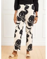 Talbots - Straight Ankle Pull-on Washed Linen Pants - Lyst