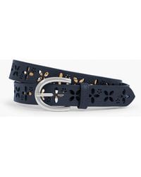 Talbots - Perforated Floral Leather Belt - Lyst