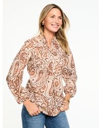 Talbots - Prancing Paisley Ruffle Neck Top - Lyst