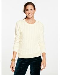Talbots - Cable Knit Crewneck Sweater - Lyst