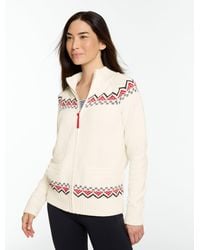 Talbots - Snowflake Full-zip Mockneck Sweater - Lyst