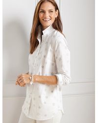 Talbots - Cotton Button Front Shirt - Lyst