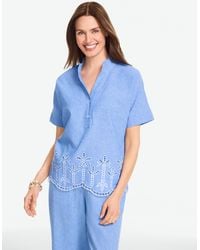 Talbots - Embroidered Linen Top - Lyst
