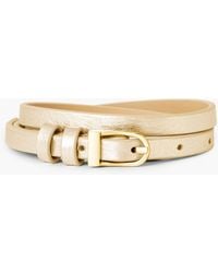Talbots - Slim Metallic Leather Belt - Lyst