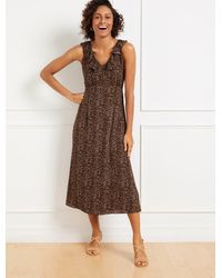 Talbots - Fit & Flare Ruffle Midi Dress - Lyst
