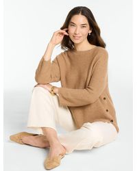 Talbots - Donegal Button Hem Pullover Sweater - Lyst