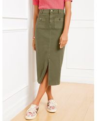 Talbots - Denim Midi Skirt - Lyst