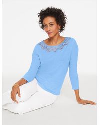 Talbots - Lace Trim Crewneck Top - Lyst