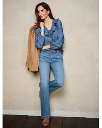 Talbots - Chambray Pintuck Top - Lyst