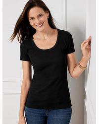 Talbots - Ribbed Scoop Neck T-shirt - Lyst
