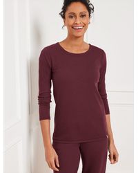 Talbots - Ribbed Long Sleeve Crewneck T-shirt - Lyst