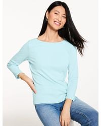 Talbots - Solid Bateau Neck T-shirt Pima Cotton - Lyst