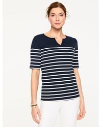 Talbots - Elbow Sleeve Split Neck T-shirt - Lyst