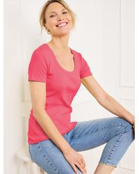 Talbots - Ribbed Scoop Neck T-shirt - Lyst