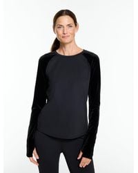 Talbots - Mixed Media Velour Raglan T-shirt - Lyst