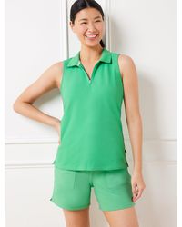 Talbots - Piqué Half-zip Polo Sleeveless Tank Top - Lyst