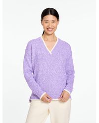 Talbots - Marl V-neck Tunic Sweater - Lyst