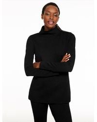 Talbots - Passport Ponte Zip Shoulder Tunic Pullover Sweater - Lyst