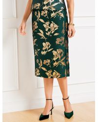 Talbots - Metallic Floral Jacquard Pencil Skirt - Lyst
