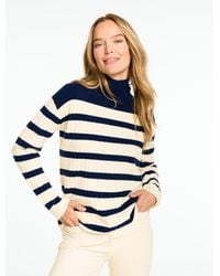 Talbots - Stripe Cashmere Mockneck Sweater - Lyst