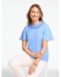 Talbots - Embroidered Yoke Top - Lyst