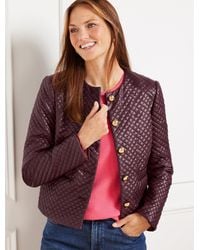 Talbots - Embossed Faux Leather Jacket - Lyst