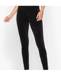 Talbots Luxe Velour High Waist Leggings - Black