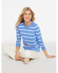 Talbots - Button Crewneck Sweater Pullover - Lyst