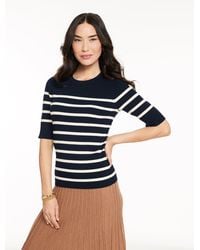 Talbots - Elbow Sleeve Ribbed Crewneck Sweater - Lyst