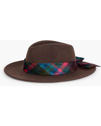 Talbots - Plaid Trim Wool Fedora Hat - Lyst