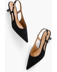 Talbots - Olivia Suede Slingback Kitten Heel Pumps - Lyst