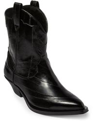 Tamara Mellon Rodeo Flat Ankle Western Boots - Black