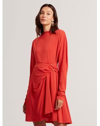Ted Baker - Mairiee Wrapover Long Sleeve Jersey Mini Dress - Lyst
