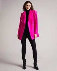 Ted Baker Wool Wrap Short Coat - Pink