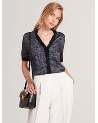Ted Baker - Briala Touch Of Silk Printed Short Sleeve Cardigan - Lyst