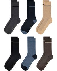 Ted Baker - S Formal Crew Socks Grey/blue/beige Mix S 7-11 - Lyst