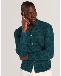 Ted Baker - Mcline Soft Check Print Wool Blend Polo Jumper - Lyst