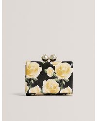 Ted Baker - Albo Rose Print Bobble Clasp Leather Trifold Purse - Lyst