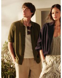 Ted Baker - Domati Diamond Crochet Knit Short Sleeve Shirt - Lyst