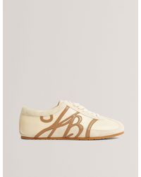 Ted Baker - Tedison Script Logo Low Top Leather Trainers - Lyst