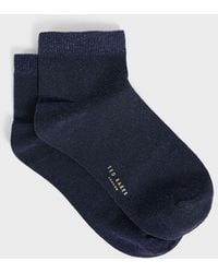 Ted Baker Lurex Socks - Blue