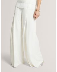 Ted Baker - Aepi Inverted Pleat Crepe Wide Leg Trousers - Lyst
