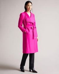 Ted Baker Wool Wrap Coat - Pink