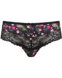 Ted Baker - Hope Floral Print Lace Panel Brazilian Knickers - Lyst